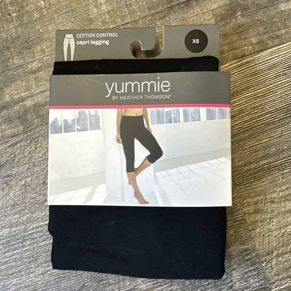 Yummie Women's Talia capri cotton stretch shapewear legging black S/P $42